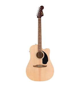 Fender 0974010521 California Debut Redondo CE Elektro Akustik Gitar (Naturel) Ceviz Klavye ve Doğal Ladin Kapak ile Dengeli ve Gür Akustik Ses