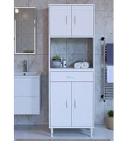 Eliusta Lora Beyaz Dolap 65 cm Genişliği ve 173 cm Yüksekliği İle Dikey Depolama Ünitesi 65x173x32,5 cm