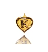 0.25 Gram 14 Ayar K Harfi Kalp Kolye Ucu