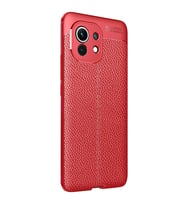 Xiaomi Mi 11 Deri Görünümlü Silikon Kırmızı