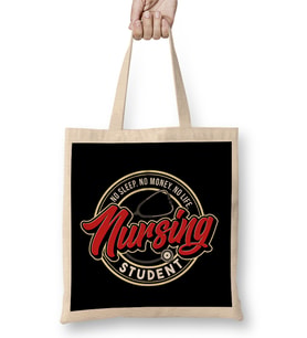 Funny No Sleep No Money No Life Nursing Student RN Bez Çanta Uzun Saplı