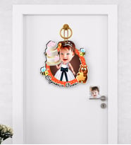 BK Gift Kişiye Özel Kız Çocuk Doğum Günü Karikatürlü Çocuk Odası Ahşap Kapı Süsü-2