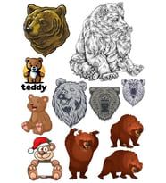 Ayı Sticker Set-5 10 Parça Telefon, Tablet, Defter, Laptop Sticker
