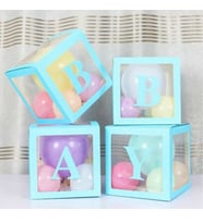 BABY Yazılı Demonte 25 Cm Şeffaf Kutu Set Mavi-