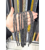 Hematit Taşı Dalgalı Rondela Kesim Mat Siyah 6x1mm Doğal Taş Dizi
