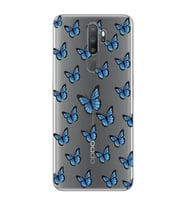 Oppo A5 2020 / A9 2020 Uyumlu Kelebek Desenli Şeffaf Telefon Kılıfı