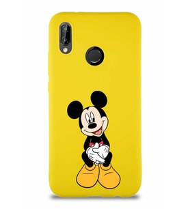 Huawei P20 Lite Soft Premier Kapak Mickey Mouse-A Tasarımlı Silikon Kılıf - Sarı (Şeffaf)