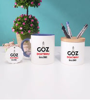 Göz Doktoru Kupa Bardak Lacivert Kalemlik ve Anahtarlık