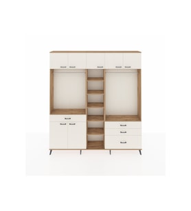 Arges Gardrop 11 Raflı 4 Çekmeceli 2 Askılı 220x30x243 Çam-Aytaşı