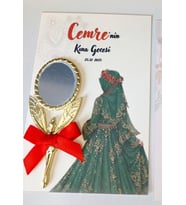 Aynalı Kına Gecesi Hediyeliği (Yeşil)