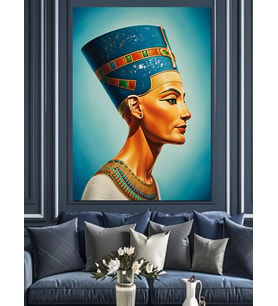 Mısır Kraliçesi Nefertiti Portresi Dekoratif Kanvas - Mdf Ahşap Tablo