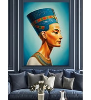 Mısır Kraliçesi Nefertiti Portresi Dekoratif Kanvas - Mdf Ahşap Tablo