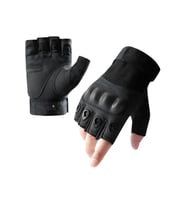 Single Sword Yarım Parmak Taktik Eldiven Bisiklet Motosiklet Outdoor Eldiven L//SİYAH