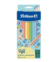 12 li Pastel Renk Kuru Boya Kalemi Karton Kutu 1 Paket 12 Renk Kuruboya Tam Boy Renkli Kalem