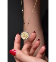 925 Ayar Gümüş Gold-rodyum Kaplama Top Zincirli Bebek Ayak Izi Plaka Kolye