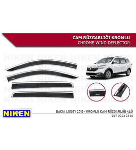 Dacia Lodgy Kromlu Cam Rüzgarlığı Niken 2013+ (Beyaz)