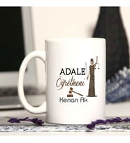 Adalet  Öğretmenine Özel Öğretmenler Günü Hediyesi Kişiye Özel Kupa Bardak