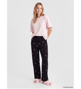 LCW DREAM Siyah Desenli Kadın Pijama Altı