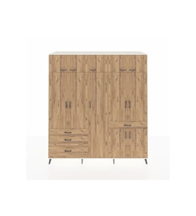 Kronos Dolap 11 Raflı 4 Çekmeceli 2 Askılı 220x59x243 Aytaşı-Çam/Çam
