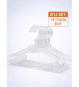6'lı Kristal Askılık Yetişkin Kıyafetleri İçin Dayanıklı Şeffaf Plastik Elbise Gömlek Kancalı Askı