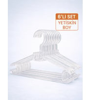 6'lı Kristal Askılık Yetişkin Kıyafetleri İçin Dayanıklı Şeffaf Plastik Elbise Gömlek Kancalı Askı