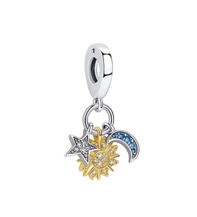 Gökyüzü Üçlü Sallantılı 925 Ayar Gümüş Charm