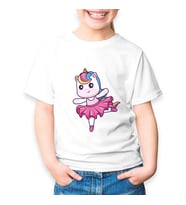 Unicorn Ballerin Çocuk Tişört (Beyaz)