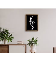 BK Home Atatürk Tasarımlı Doğal Masif Ahşap Çerçeveli Tablo 45x65cm-41
