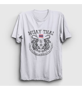 Presmono Unisex Beyaz Thailand Kaplan Ufc Mma Muay Thai T-Shirt 498973tt (Beyaz)