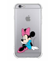 Apple iPhone 6S Plus Uyumlu Köşe Korumalı Antişok  Kapak Minnie Mouse Tasarımlı Şeffaf  Kılıf