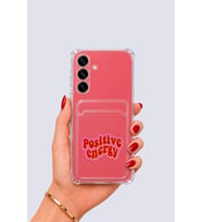 Samsung Galaxy S25 Kartlıklı Pozitif Enerji Desenli Kılıf - HUOBPS3576-3579