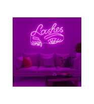 Lashes Yazılı Göz Figürlü Neon Tabela