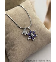 Kişiye Özel Harfli Zirkon Taşlı Lotus Çelik Kolye – Parlak Taşlı Sevgililer Günü Hediyesi (Silver)