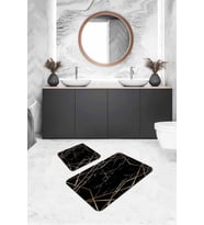 Siyah Prizma Banyo Halısı Klozet Takımı Paspas Seti BS322