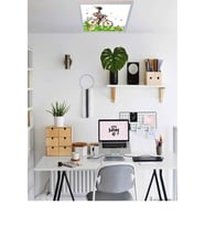 Bisikletli Kız Genç Odası Led Aydınlatma Avize- 60w Modern Tasarım 60x60 Beyaz Işık Tavan Lambası