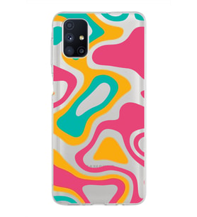 Samsung Galaxy M51 Kapak Renkli Desen Tasarımlı Şeffaf Silikon Kılıf