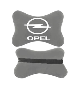 Opel Logolu Gri Ortopedik Oto Boyun Yastığı  Koltuk Yastığı  Boyun Yastığı  Papyon Yastık  2 Adet