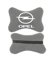 Opel Logolu Gri Ortopedik Oto Boyun Yastığı  Koltuk Yastığı  Boyun Yastığı  Papyon Yastık  2 Adet