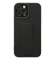 Mey İthalat® iPhone 12 Pro Max Kılıf Mega Standlı Silikon - Siyah