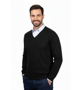 Erkek V Yaka Triko Kazak Çelik Örgü Klasik Kalıp 4241D BGL-ST04849