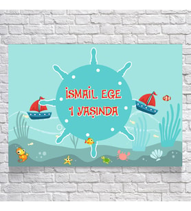 Denizci Temalı Doğum Günü Afişi 35X50 cm