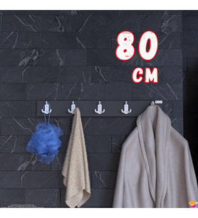Modilayn ARI Serisi 15 Kancalı Banyo Askısı - 5'li Set (76,4x9,6 cm) Ekstra Düzen ve Yer Tasarrufu