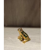 Swarovski Taşlı Kurbağa Mücevherlik / Dekoratif Biblo (Beyaz)