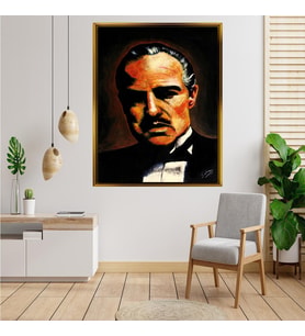 Tablore Godfather Marlon Brando Portre Tablosu Çerçeveli Kanvas Tablo Modern Salon Dekoru