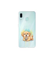 Samsung Galaxy A30 ile Uyumlu Splash Köpek Tasarımlı Şeffaf Silikon Kılıf