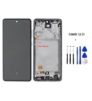 Samsung Galaxy A72 - SM-A725 Uyumlu Lcd Ekran Dokunmatik Servis Lcd ÇITALI SİYAH + TAMİR SETİ