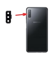 Samsung A750 A7 2018 Kamera Camı Lens Çerçeveli - Siyah