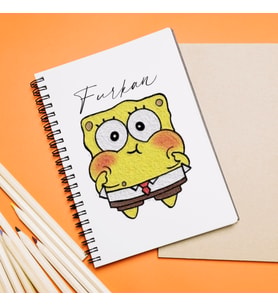 Sünger Bob Tasarımlı Defter Kişiye Özel