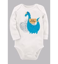 Organik Baskılı Pamuklu Unisex Bebek Body UZUNKOLE113