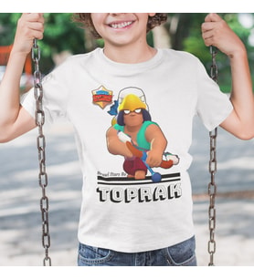 İsme Özel Brawl Stars Bo Çocuk Beyaz Tişört Kısa Kollu Unisex